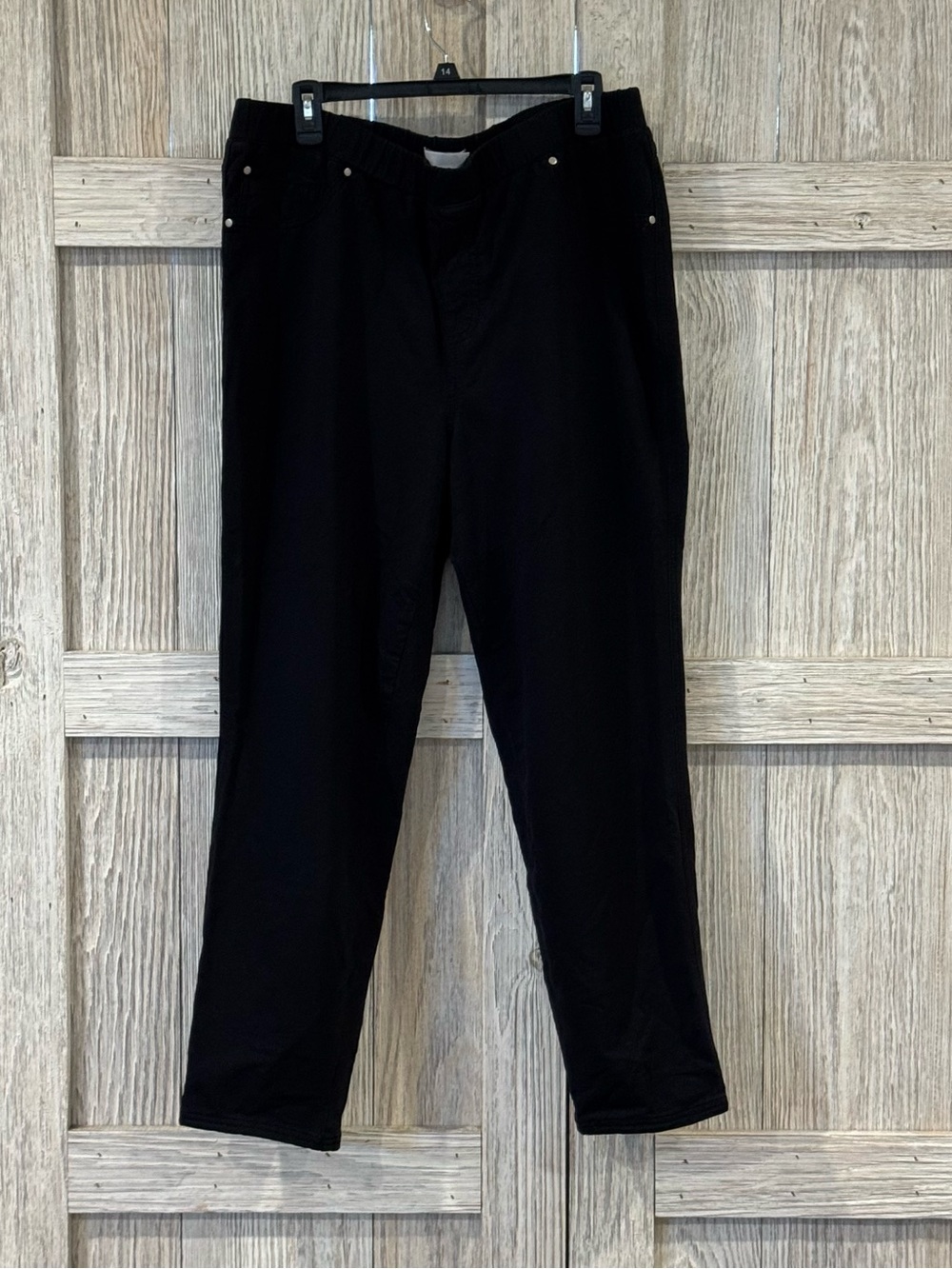 Catherines Black Knit Jean Pull-On Pants Sz 1X 18/20